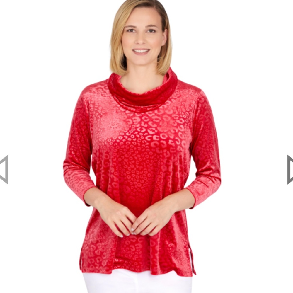 Ruby Rd. NWT Velour Cowl Neck Top